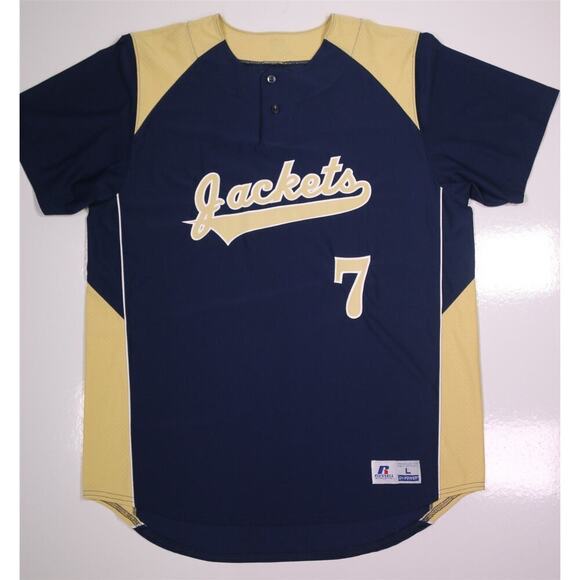 Georgia Tech Yellow Jackets Authentic Baseball Jersey by Russell Men's Large - Picture 1 of 4